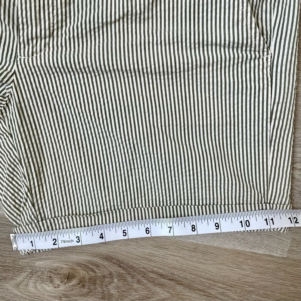 Banana Republic Sage Green Cream Striped Shorts - Picture 11 of 12